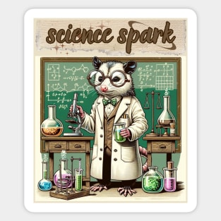 Funny Retro Science Spark Sticker